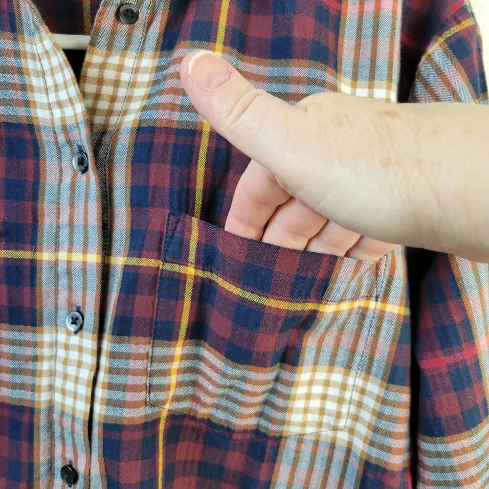 Madewell Shirt Women's S Oversized Ex Boyfriend Fit Rylan Plaid Casual Preppy